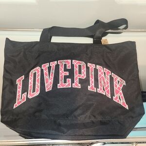 PINK Victoria's Secret Black and Pink Tote